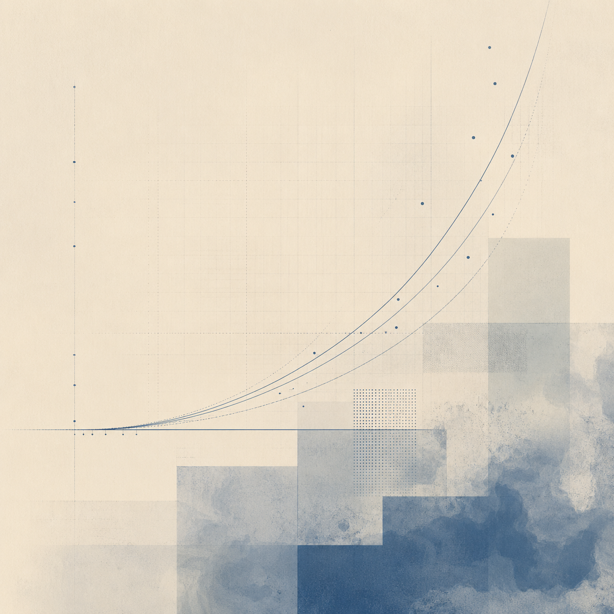 Scaling-field study with rising curves and layered blocks